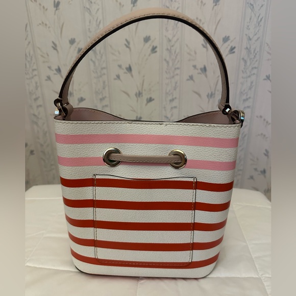 Kate Spade Striped Pink and Red Bucket Bag - Picture 2 of 16